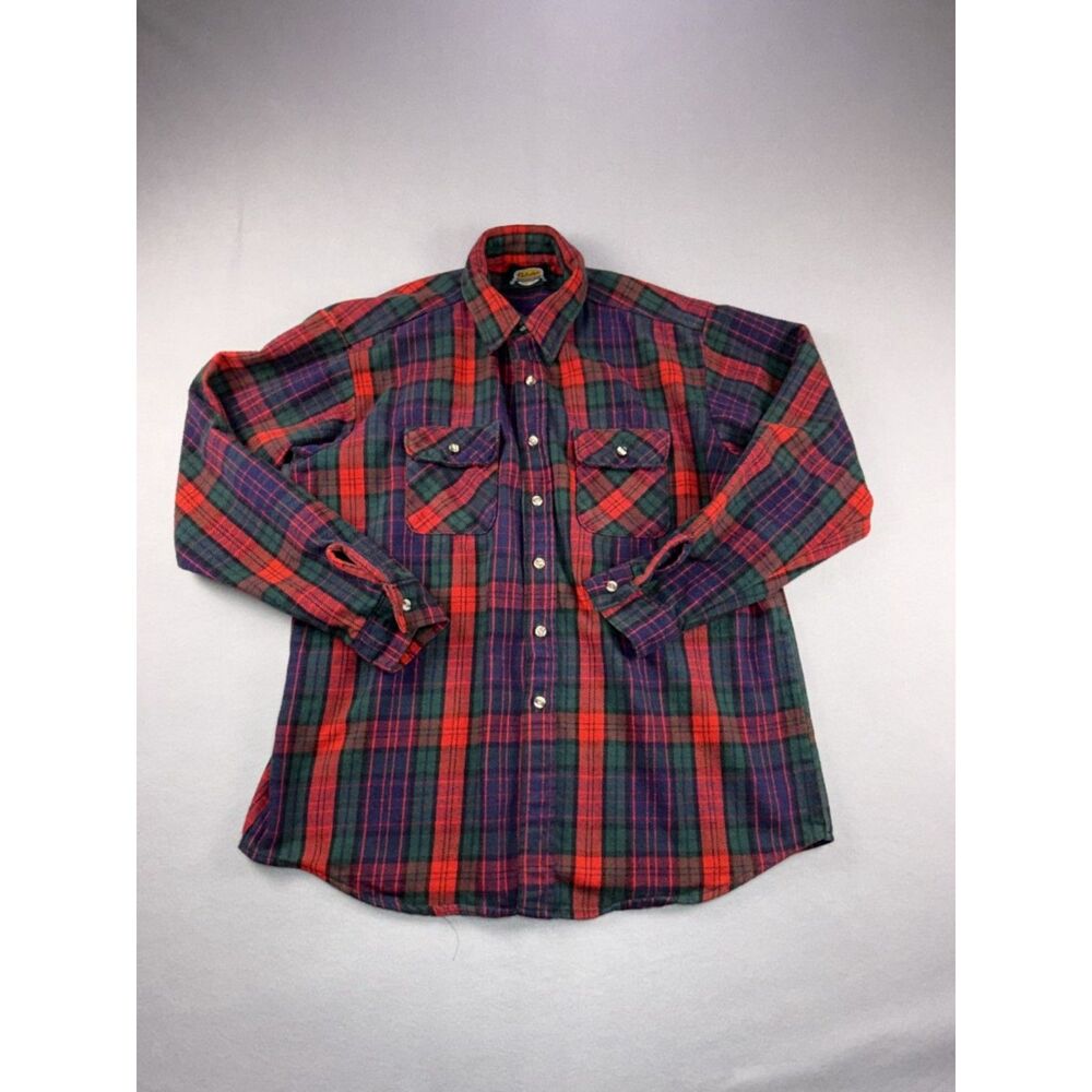 Vintage Cabela's Lumberjack Flannel Shirt Red, Green, and Navy Plaid Size XLT